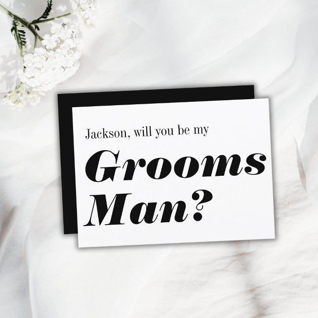 Modern Black White Will You Be My Groomsman Invitation (Modern Black White Will You Be My Groomsman Invitation
)