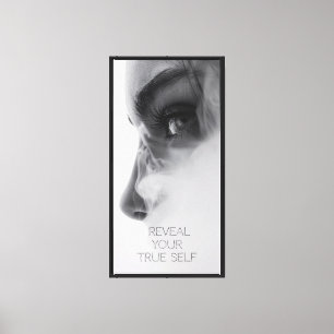 Modern Black White Woman's Profile Canvas Print