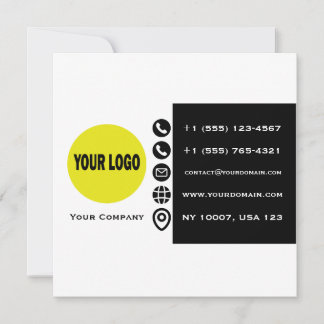 Modern Black White Yellow Logo Business Card
