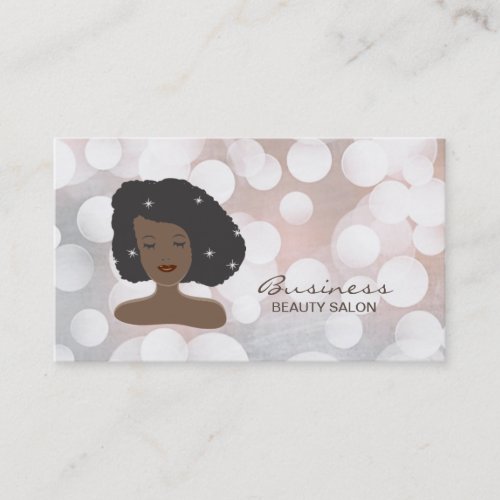Modern Black Women Beauty Salon Business Card
