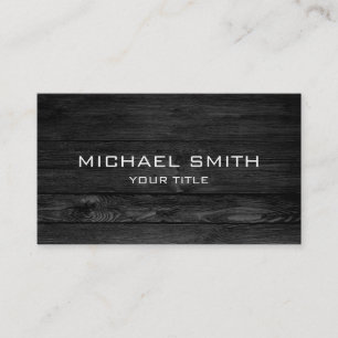 Modern Black Wood Business Card