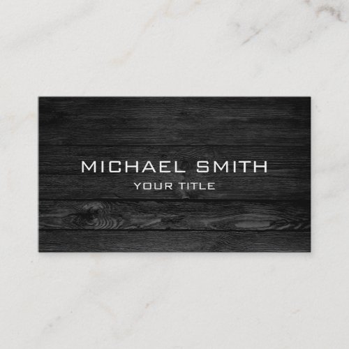 Modern Black Wood Business Card