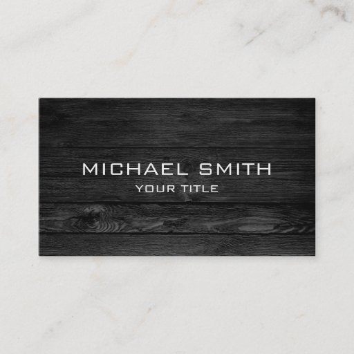 Customizable Modern Black Wood Business Card Templates