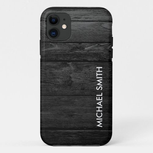Modern Black Wood iPhone 11 Case