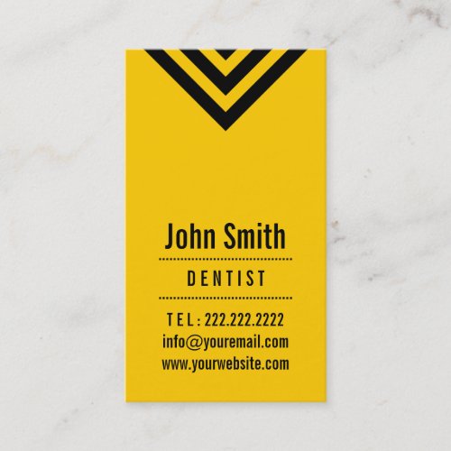 Modern Black  Yellow Dentist Business Card