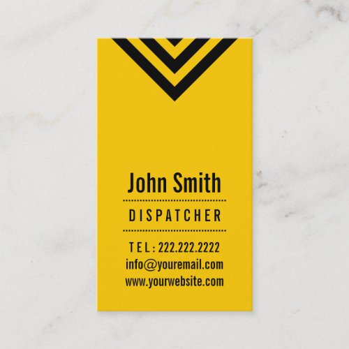 Modern Black  Yellow Dispatcher Business Card