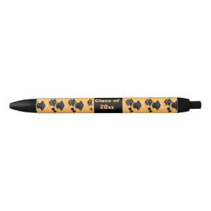 Modern Black & Yellow Graduation cap pattern  Pen