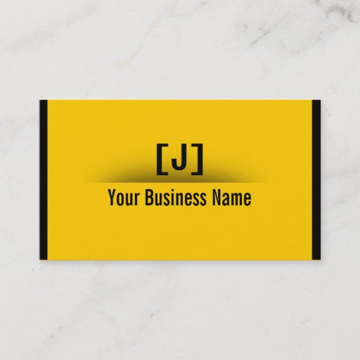 Customizable Modern Black &amp; Yellow Minimalism Business Card