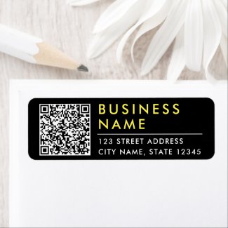  Modern Black Yellow Minimalist Website QR Code