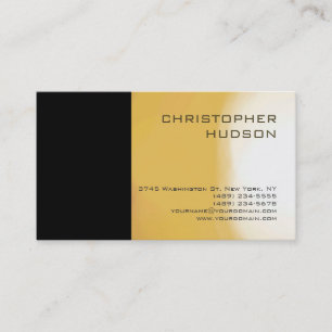 Modern Black Yellow Plain Business Card