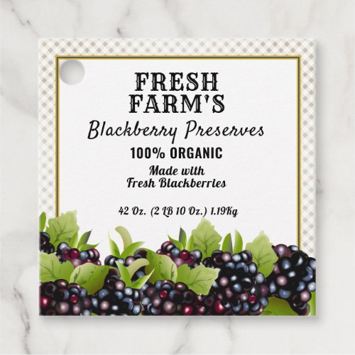Modern Blackberry Fruit Canning  Jar Label