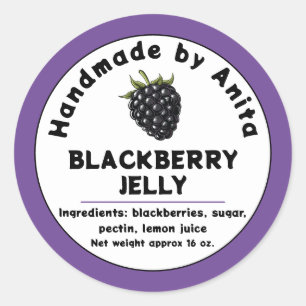 Modern Blackberry Jam or Jelly Canning Jar Label