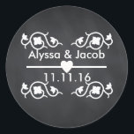Modern Blackboard Chalkboard Wedding Classic Round Sticker<br><div class="desc">This is Modern Blackboard Chalkboard Wedding sticker. If you want to any changes,  you can coustamized it.</div>