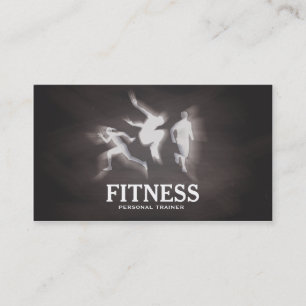 Modern Blackboard Runner Personal Trainer Fitness Business Card