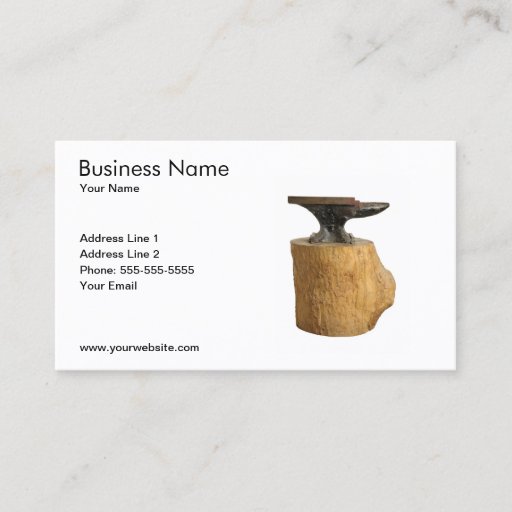 Customizable Blacksmith Anvil Business Card Template