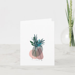 Modern Blank Botanical Note Card Stationery