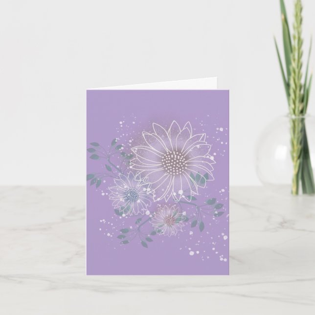 Modern Blank Botanical Note Card Stationery (Front)