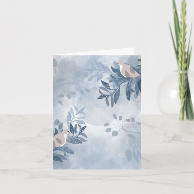 Modern Blank Botanical Note Card Stationery (Front)