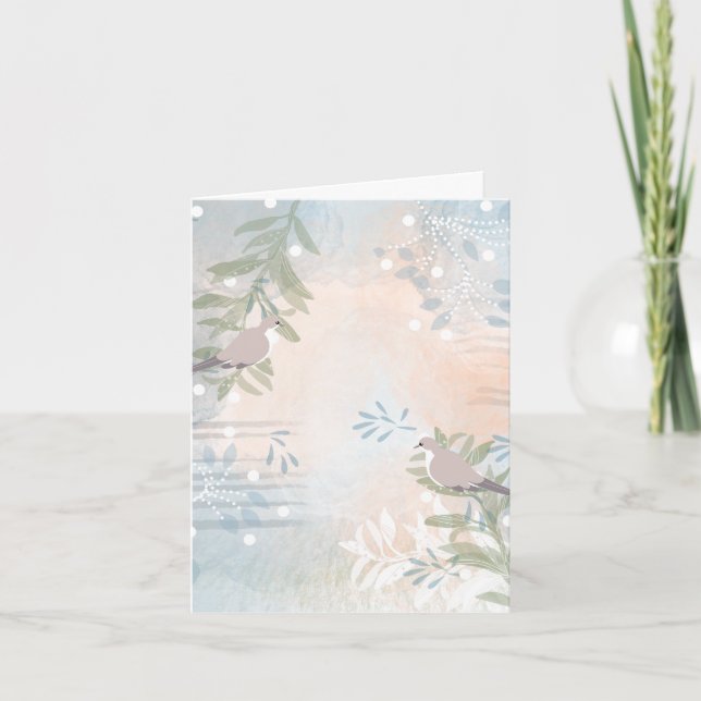 Modern Blank Botanical Note Card Stationery (Front)