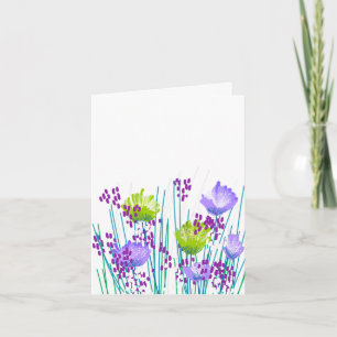 Modern Blank Botanical Note Card Stationery