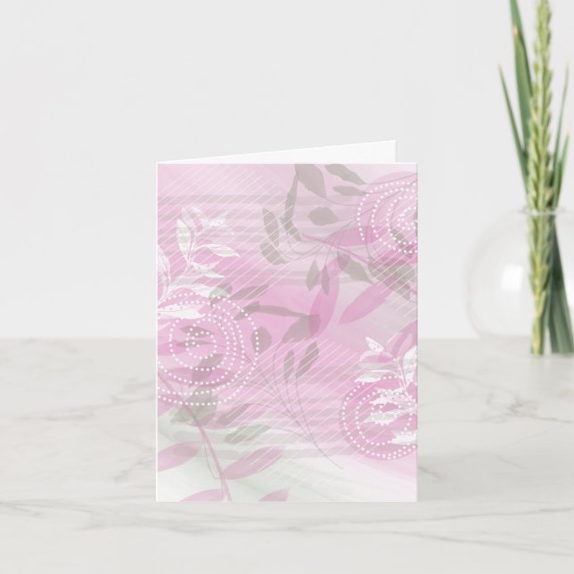 Modern Blank Floral Note Card Stationery (Front)