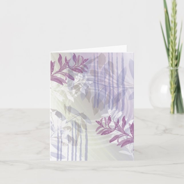 Modern Blank Floral Note Card Stationery (Front)