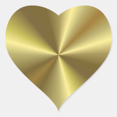 Modern Blank Template Elegant Gold Metallic Look Heart Sticker