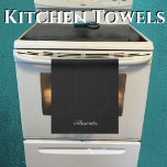 Modern Blank template,  White Script  Kitchen Towel<br><div class="desc">Modern Black,  Blank Template White Script  kitchen towel, 
TEMPLATE for a name  in  WHITE type
  Featuring an easy-to-personalize template that is perfect for a custom kitchen.  Matching Kitchen Apron and cutting board.</div>