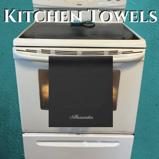 Modern Blank template, White Script Kitchen Towel