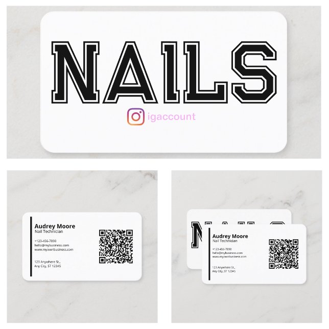 Modern Blank White Nail Technician Templates Business Card (Modern Blank White Nail Technician Templates Business Card
)