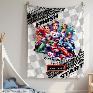 Modern Blanket Formula 1 Racing Boy Birthday
