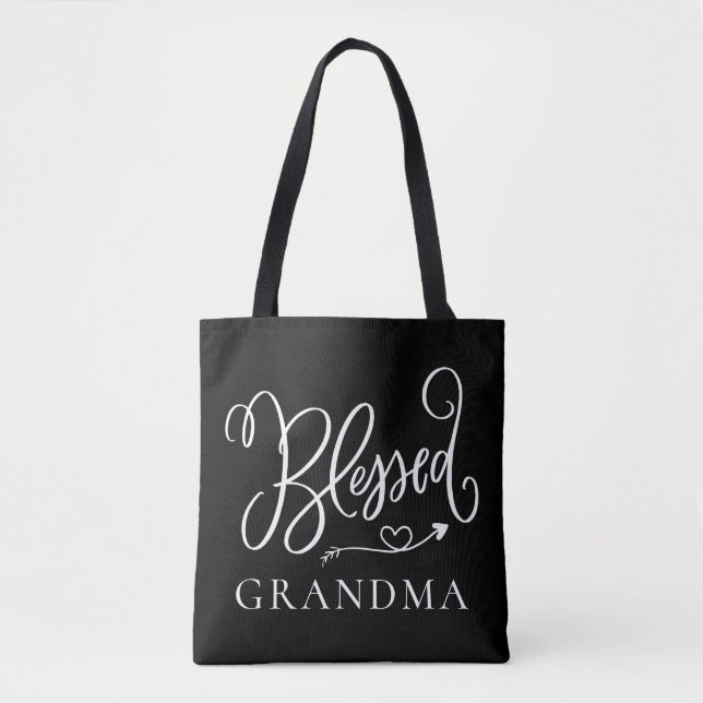 Modern Blessed Grandma Tote Bag (Front)