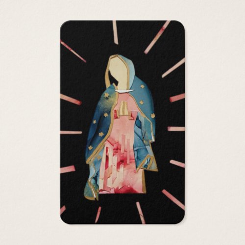 Modern Blessed Mother In Memory Prayer Card