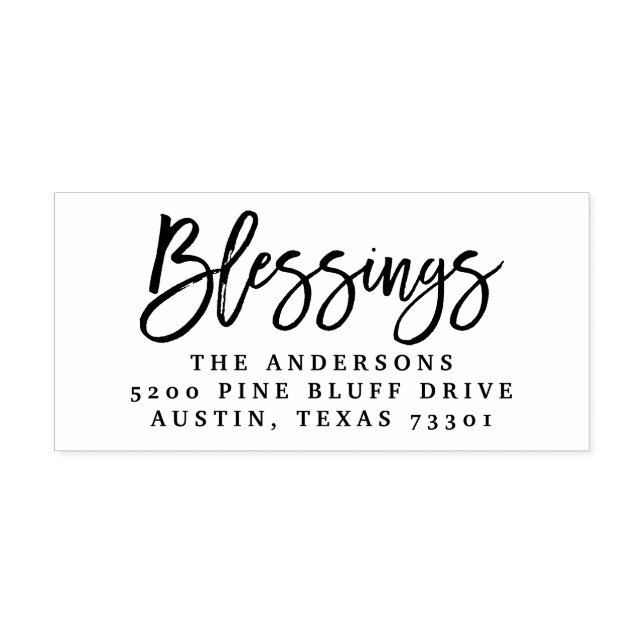 Modern Blessings | Return Address Rubber Stamp (Imprint)