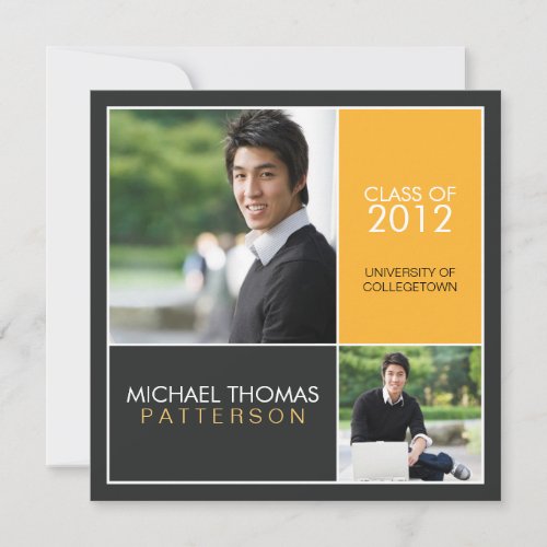 Modern Block University Graduation Announcement