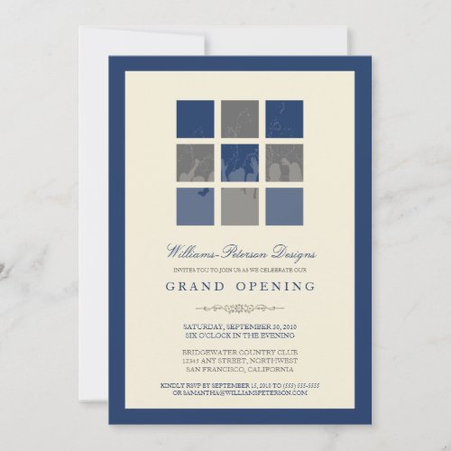 Modern Blocks Grand Opening Invitation (blue)