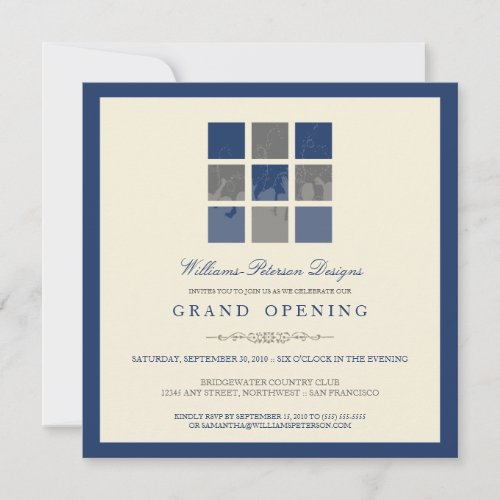 Modern Blocks Grand Opening Invitation (blue)