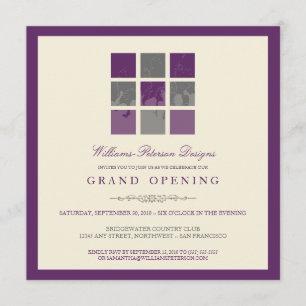 Modern Blocks Grand Opening Invitation (purple)