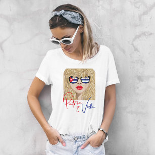 Modern Blond Woman Patria y Vida T-shirt