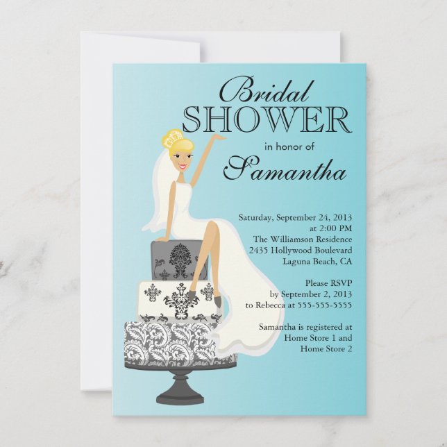 Modern Blonde  Bride Bridal Shower Invitation (Front)