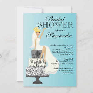 Modern Blonde Bride Bridal Shower Invitation