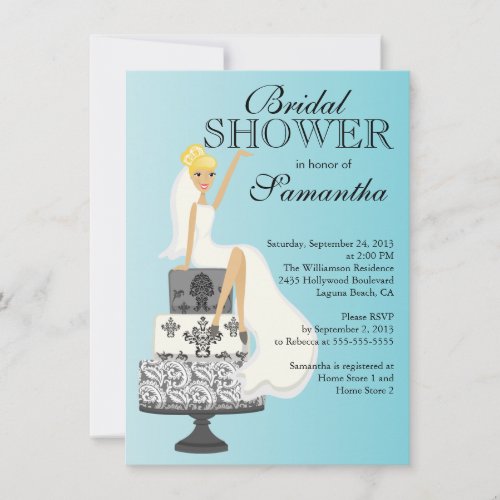 Modern Blonde  Bride Bridal Shower Invitation