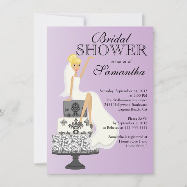 Modern Blonde  Bride Bridal Shower Invitation (Front)