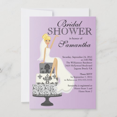 Modern Blonde  Bride Bridal Shower Invitation