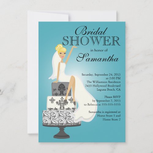 Modern Blonde  Bride Bridal Shower Invitation
