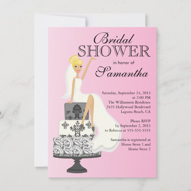 Modern Blonde  Bride Bridal Shower Invitation (Front)