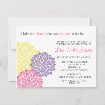 Modern Bloom Baby Dedication Blessing Invitation by weddingsnwhimsy at Zazzle