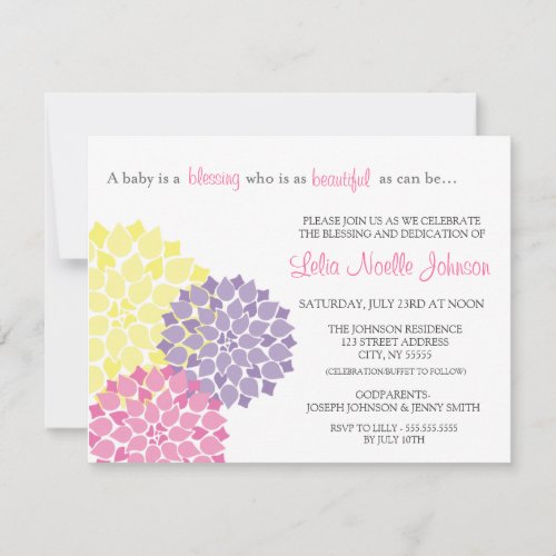 Modern Bloom Baby Dedication Blessing Invitation