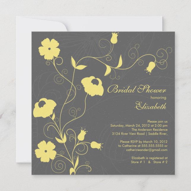 Modern Bloom floral Bridal Shower Invitations (Front)