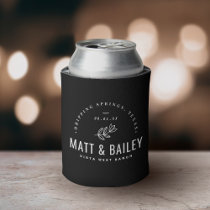 Wedding Elegant Chic Modern Simple Chic Monogram Can Cooler